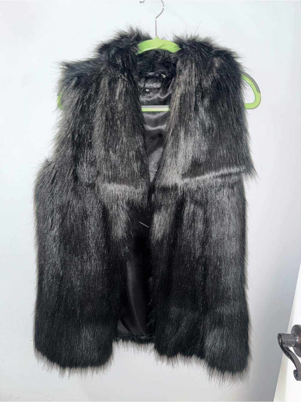 Via Spiga Black Faux Fur Vest Size Medium